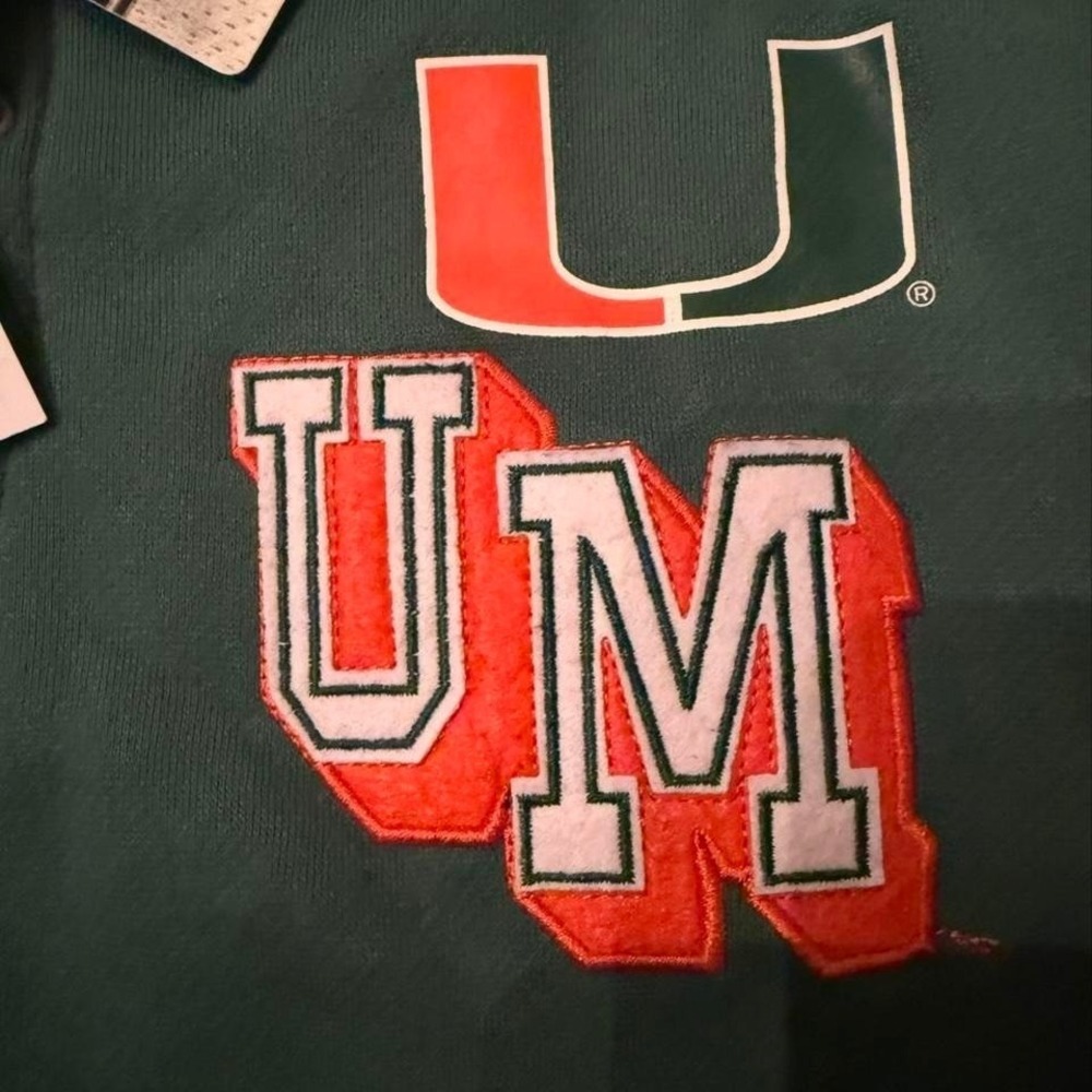 WEAR by Erin Andrews University of Miami Hurricanes Cropped Lace Up Hoodie XS - Picture 4 of 5